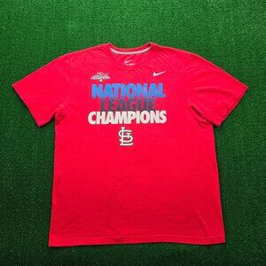 St Louis Cardinals Tshirt Mens XL Red Nike 2013 National League Champs Baseball